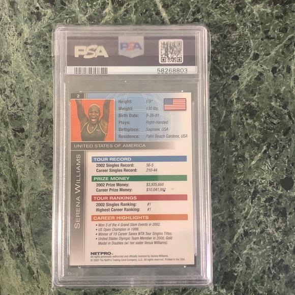 2003 Serena Williams Netpro Card PSA 8 - Picture 2 of 2